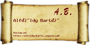 Alföldy Bartó névjegykártya